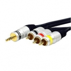 Kabel wt.Jack 3,5 4-polowy/wt.3RCA JKD80 5m-32443