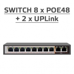 Switch PoE dla 8 urządzeń Safe IP PoE48x8+2 8xPoE-32792
