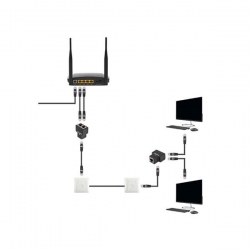 Rozgałęźnik modularny ekranowany 8p8c gn./2gn.-33597