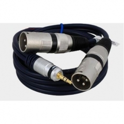 Kabel audio 2xwt.XLR 3p/wt.Jack 3,5 st. MK32B 1m-33871