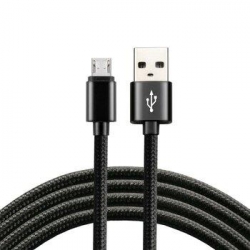 Kabel USB wt.A/wt.micro USB 0,3m nylon fast charge-34225