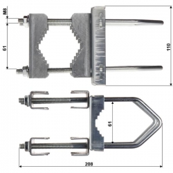 Obejma krzyżująca OZK-60 do masztów antenowych-34332