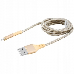 Kabel USB wt.A/wt.micro USB 1m złoty nylon -34860