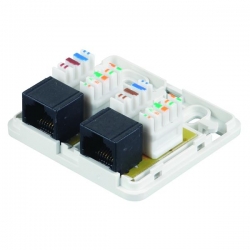 Gniazdo modularne n/t 2xRJ-45 kat.5e UTP 8p8c -34884