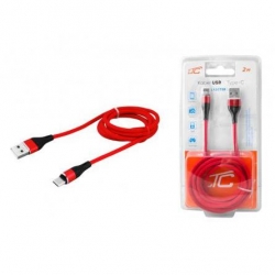 Kabel USB wt.A/wt.micro USB 2m nylon LTC czerwony-35285