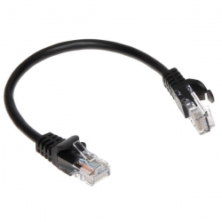 Kabel patchcord UTP kat.5e HQ 0,2m czarny-35305