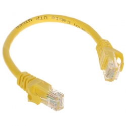Kabel patchcord UTP kat.5e HQ 0,2m żółty-35306