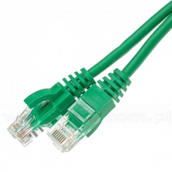 Kabel patchcord UTP CU kat.5e 0,25m zielony-35616