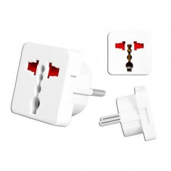 Adapter podróżny wtyk PL/gniazdo uniwers. biały-37236