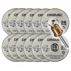 Zestaw 12 tarcz do cięcia stali + prowadnica EZ-37245