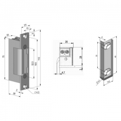 Elektrozaczep symetryczny ES-S12DCN-B low volt-37293