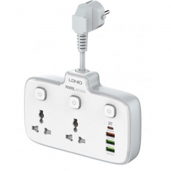Listwa zasilająca 2xAC 3xUSB 1xUSB-C 2500W biała-37625