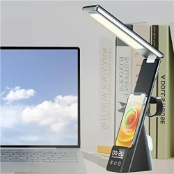Lampka LED biurkowa z ładow. QI i wyświetlaczem-39238