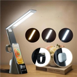 Lampka LED biurkowa z ładow. QI i wyświetlaczem-39243