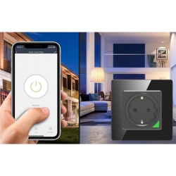Gniazdo elektryczne 2P+Z Wi-Fi Tuya czarne-39566