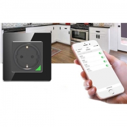 Gniazdo elektryczne 2P+Z Wi-Fi Tuya czarne-39567