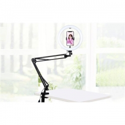 Lampa LED ring 26cm statyw biurkowy na klips-39661