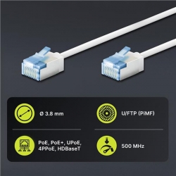 Kabel patchcord U/FTP LSZH kat.6A 0,15m biały-40104