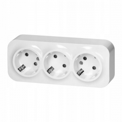 Gniazdo elektryczne n/t SCHUKO IP20 ToDo potrójne-40789