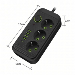 Listwa zasilająca 3xAC 4xUSB 1xUSB-C 2m wył. czarn-40921