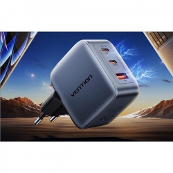 Ładowarka sieciowa GaN 70W Vention FEXH0 2xUSB-C/A-41101
