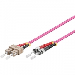 Kabel patchcord SC/PC-ST/PC 50/125 OM4 duplex 1m-41134