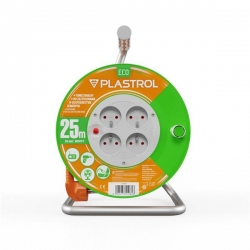 Przedłużacz elektryczny bębnowy 4gn. 25m ECO LINE-41187