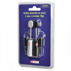 Kłódka bagażowa z linką klucz z systemem TSA 2szt-42399
